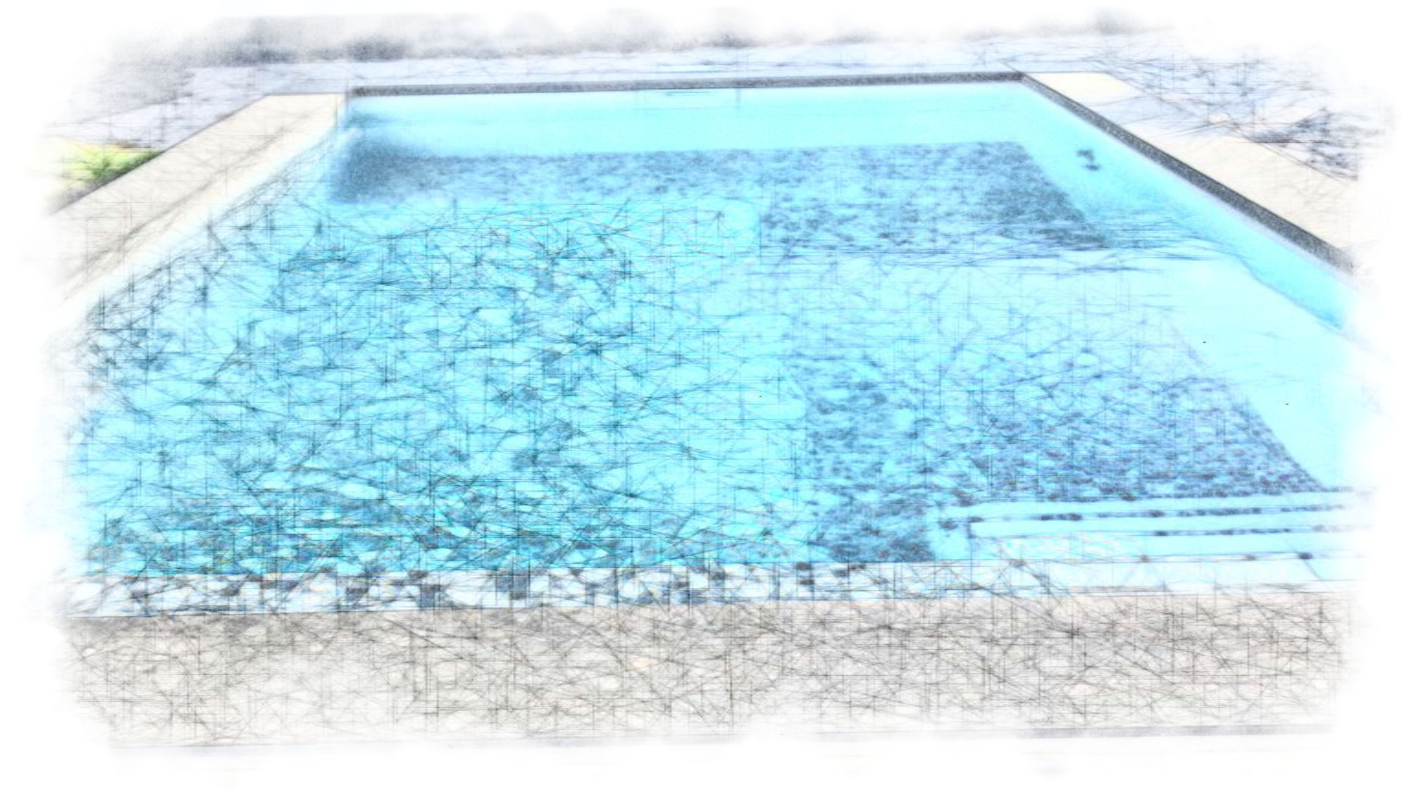 Skizze / Aquarell Poolbau in Schkopau
